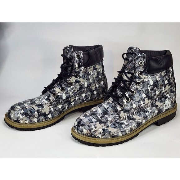 Timberland Boots Womens Size 6.5 Black Gray Juniors Classic Grunge Streetwear - Picture 4 of 9